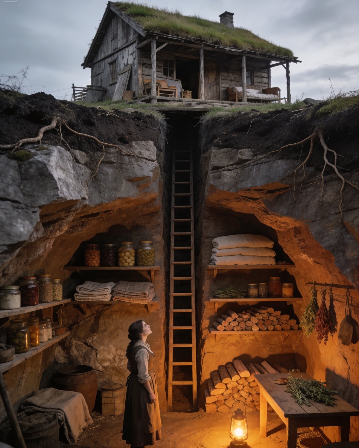 His late mother left him a seemingly useless vegetable storage room; what he discovered six meters underground changed everything. The old storage room smelled of damp earth, aged wood, and memories that no one had dared to touch for years. When Martín received his inheritance from his late mother, he did so with a mixture of sadness and resignation. There wasn’t much to divide: a modest house on the outskirts of town, some antique furniture… and that storage room that everyone considered useless. “It’s worthless,” his uncle Ernesto had told him as they signed the papers. “Your mother used it to store vegetables, but it’s been abandoned for years. If you want my advice, sell everything and get out of here.” Martín didn’t reply. He had been away from that place for too long to make any hasty decisions. Returning to the village stirred up things he thought were buried: his mother’s laughter, the sound of crickets on summer nights, the smell of freshly baked bread. He decided to stay a few days. Just a few days, he told himself. He slept poorly the first night. The house creaked as if it were breathing, and the silence was so profound it made him uncomfortable. The next morning, with a cup of coffee in his hand, he looked at the backyard. There was the cellar: a low, brick structure, partially covered by vines. Something inside told him he should go in. The door was rusty and difficult to open. When it finally gave way, a cold draft escaped from within, as if the place had been waiting for that moment. Martín carefully descended the stone steps. Each step stirred up dust. The light was dim. He turned on his phone’s flashlight and began to explore the space. There were empty shelves, some rotten boxes, and old tools. Nothing out of the ordinary. “Useless…” he muttered, remembering his uncle’s words. He was about to leave when he noticed something strange about the ground. One section looked different: the earth was more compacted, as if it had been disturbed and then covered again. He crouched down. He ran his hand over the surface. Yes, it was definitely different. His heart began to beat faster. “What were you hiding, Mom…?” He left the cellar and returned with a shovel he found in the shed. He went back to the same spot and began to dig. At first, the earth gave way easily. But as he went on, it became harder. Sweat trickled down his forehead, but he didn’t stop. Something inside him told him he had to keep going. About a meter deep, the shovel struck something. Clang. He stopped. He wiped it with his hands and uncovered a metallic surface. “What the hell…?” He dug around it until he uncovered an iron lid with a handle in the center. It was rusty, but intact. Martín hesitated. It could be anything: an old tank, an abandoned depot… or something else. He took a deep breath and pulled the handle. The lid opened with a long creak, like a sigh trapped for decades… “Open all comments to read more