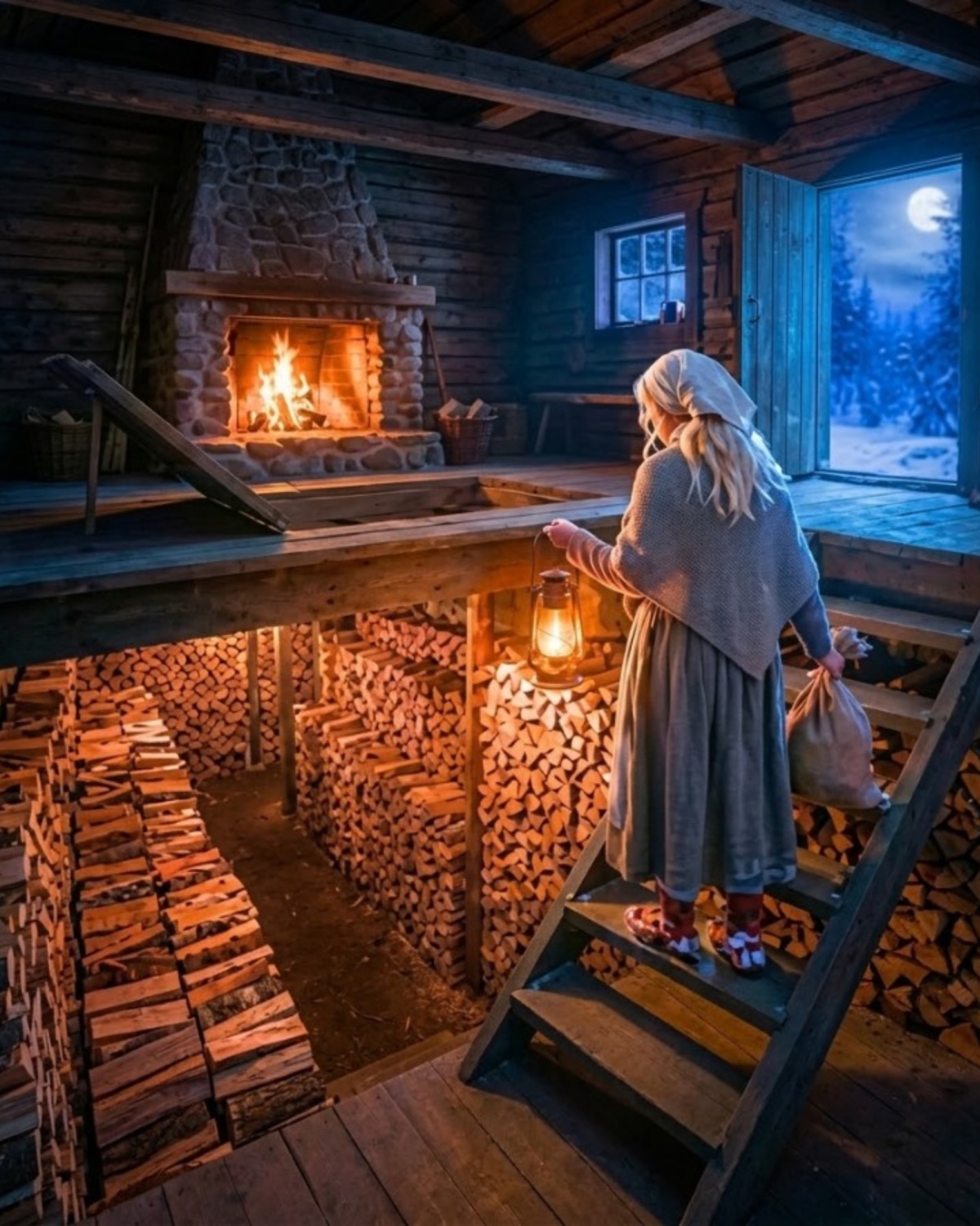 Winter Arrived Unexpectedly Without Firewood; Fifty Bundles of Wood Were Secretly Stored Underground.