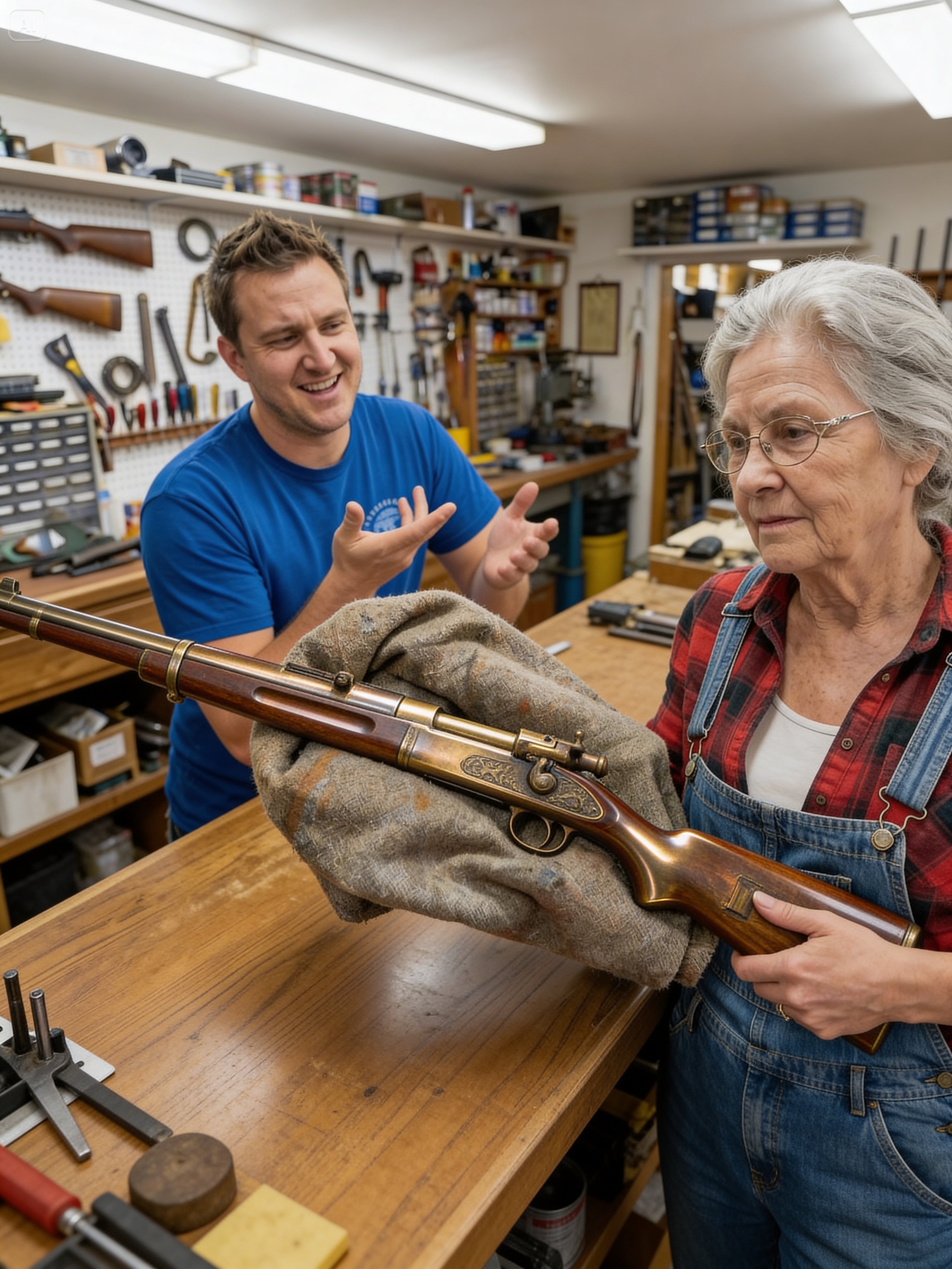 Young Gunsmith Laughed At The Old Rusty Rifle — Until The Woman Said, “That Serial Was Never Supposed to Exist”