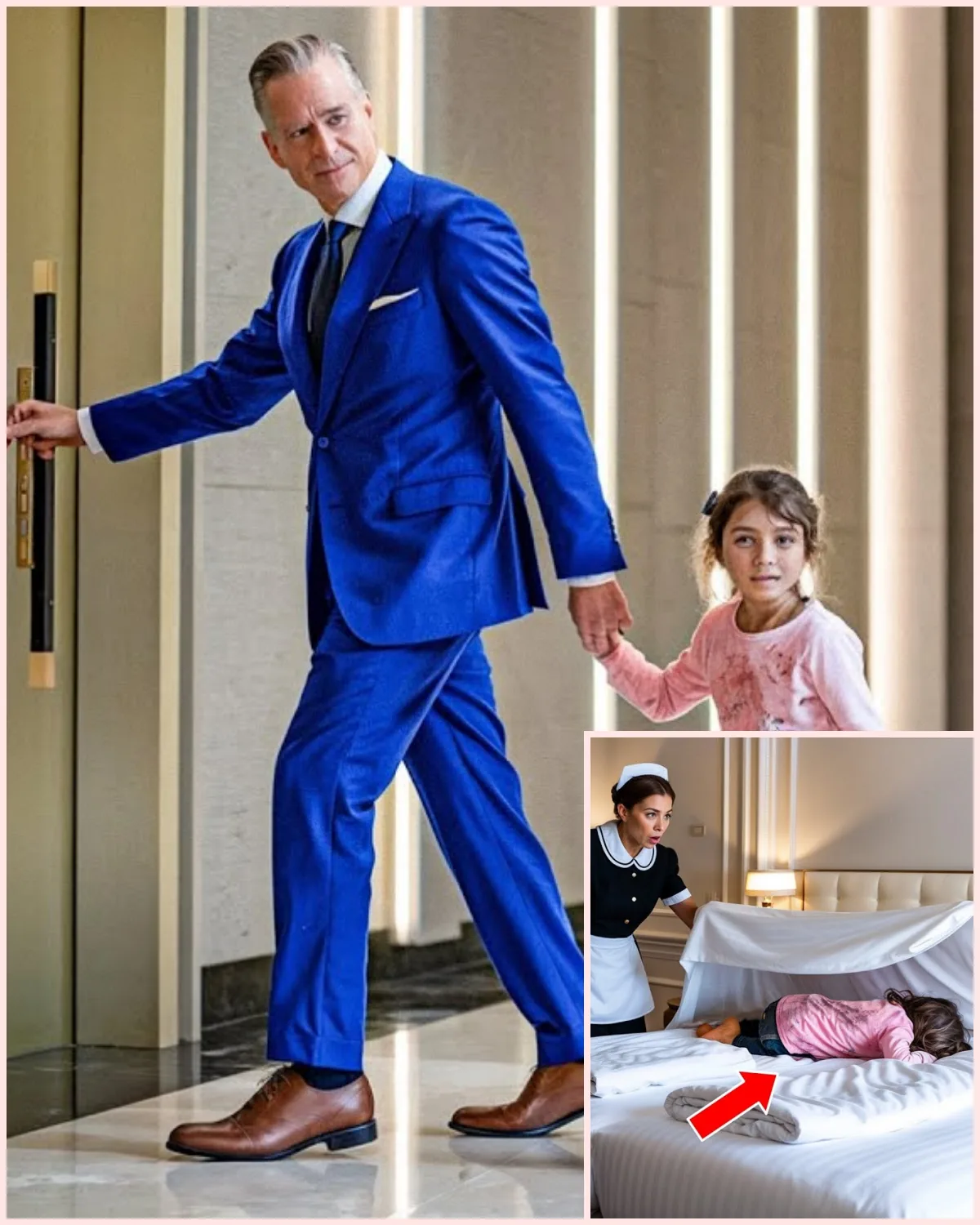 Luxury Hotel Maid Gets Strange Feeling About Dad and Daughter, Looks Under Sheet and Sees…