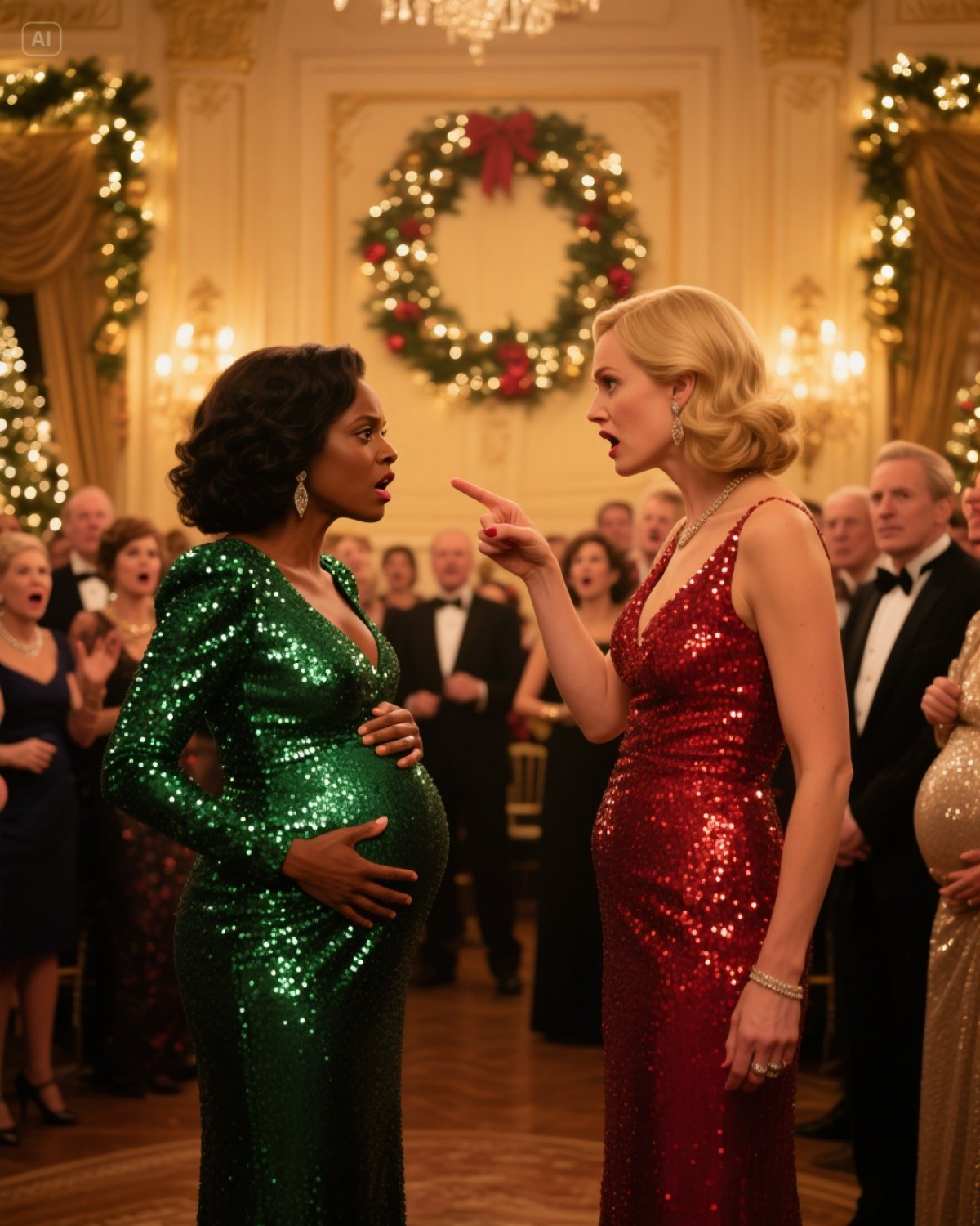 Pregnant Wife’s Secret Exposed at the Christmas Party – And the Whole Room Went Silent