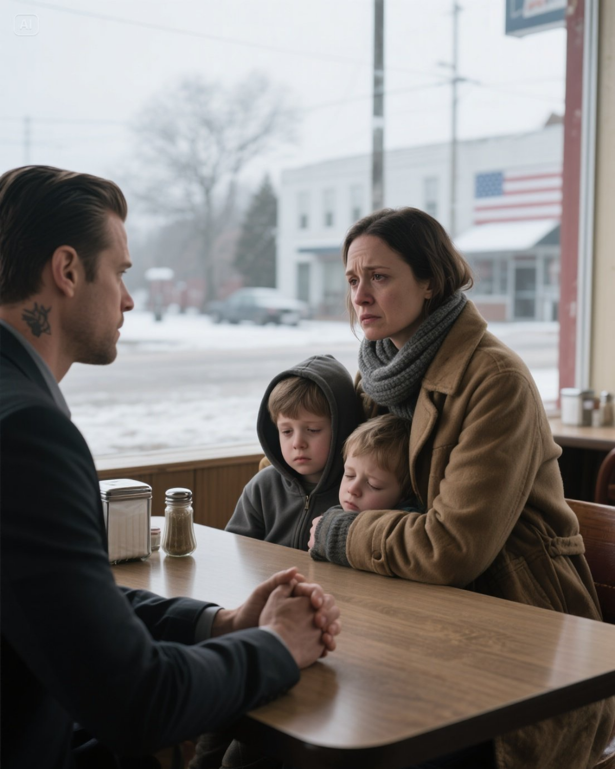 A Poor Widow Took Her Twins Out With Just $15 on Christmas Eve – Then the Mafia Boss Walked In and Changed Everything